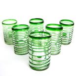 Emerald Green Spiral 14 oz Drinking Glasses (set of 6)